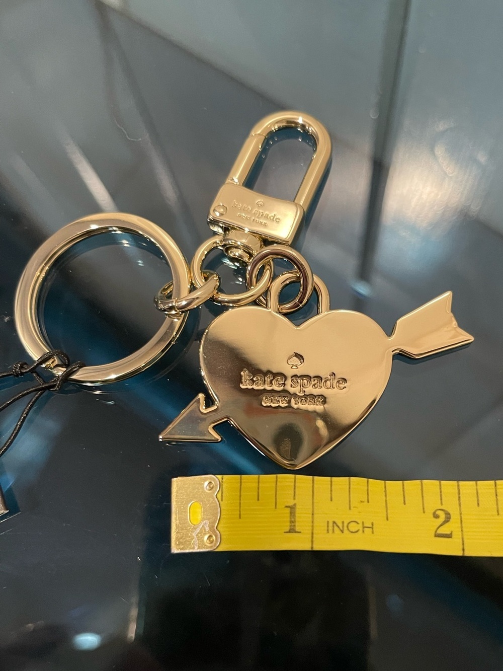 Kate Spade ♠️ Love Shack Red Heart Bag Charm & Green Spade Luggage Tag NWT 2FER - Picture 14 of 15